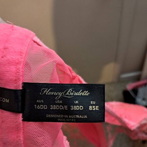 Honey Birdette Sabrina Candy Pink Bustier, Size 38DD - Picture 4 of 4